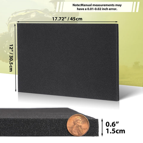 60 PPI Coarse Polyurethane Foam Filter Sheet Go To Washable And Reusable Cut To Size 18x12x0.6 Inches for various filters
