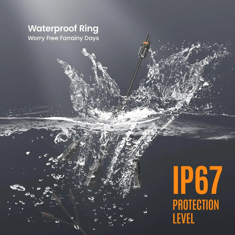 Beefy Heavy Duty Solar Y Branch Splitter 3 Way Parallel Connector in water showing IP67 waterproof certification.