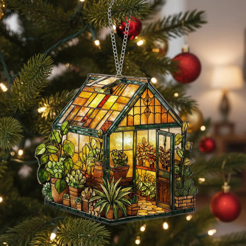 Acrylic Plant Ornament With Faux Stained Glass Suncatcher For Garden Lovers Lightweight Christmas Tree Decor Perfect Gift For Women Mom Grandma Nature Themed Home Accent For Plant Lovers Indoor Greenery Just One More 2025