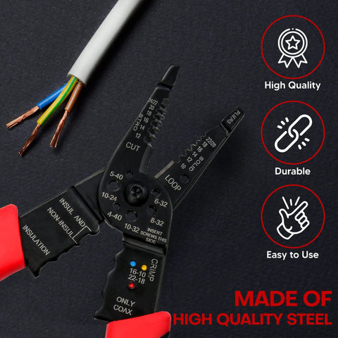 Wire Stripper Cutter And Stripping Tool 8 Inch Multi Function Hand Tool with ergonomic handle cutting wires