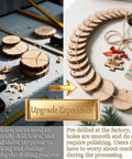 Comparison of wood slices without holes and Ready To Hang Wood Slices Craft Kit With 20 Natural Pine Discs And 8M Hemp Rope Pre-Drilled