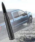 Carbon Fiber Bullet Antenna Topper With 9 Screws For Cars Trucks And SUVs, Exterior Accessory Boosting Style And Signal on truck