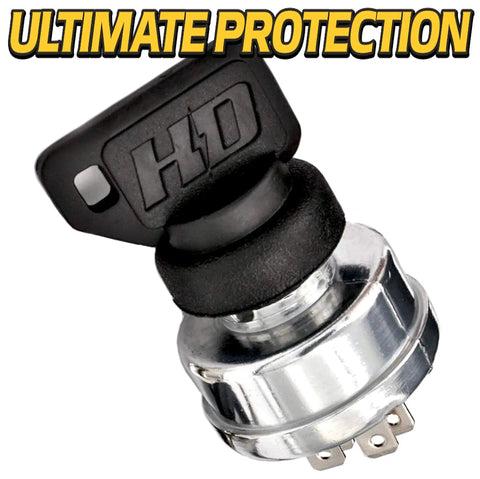 Boss Grade Dual Protection Ignition Key Switch Upgrade For Swisher 3623 Replacements showing top view with key