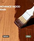 Water Based Wood Stain And Sealer In One Vintage Furniture Finish 32 Oz Container applied with a brush on wood grain.
