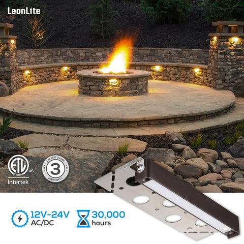 12 Pack 7 Inch LED Hardscape Lighting For Retaining Walls And Outdoor Steps, Dimmable 3W 4W 5W, Low Voltage 12-24V AC DC