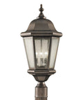 Martinsville Outdoor Post Lantern 3 Light Bronze Stainless Steel Construction Dope Post Light, 22 Inch, weatherproof for yards.