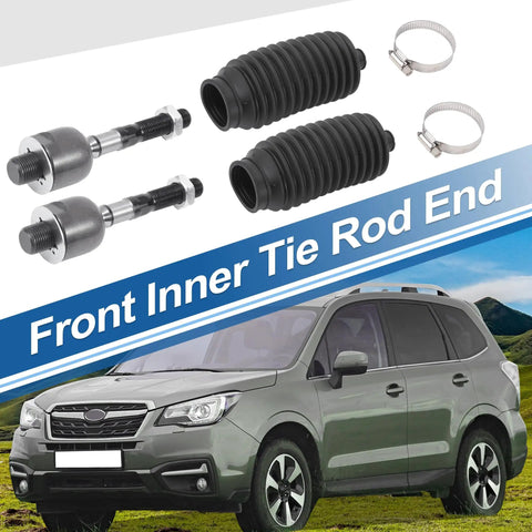 4 Pc Front Inner Tie Rod Ends Kit For Acura TL 2004-2008 And Honda Accord 2003-2007 2.4L Inner Steering Tie Rods Left And Right Drag Link Replacement EV80210 Durable Suspension Steering Upgrade For A Smooth, Tight Drive. front inner tie rod ends, boots, and clamps with SUV illustration