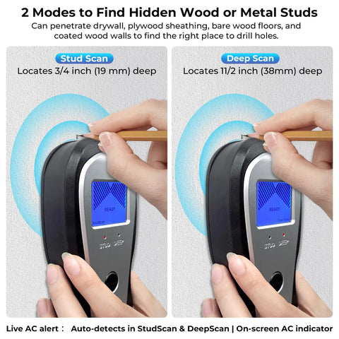No Sweat Electronic Stud Finder With Bright LCD Display And Heavy Duty Deep Scan To Nail Center Edge Spots On Wood Metal Studs Joists Live Ac Wiring And Pipes In Drywall Tasks Smoothly