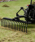 50 Inch Tow Behind Landscape Rake With 17 Steel Tines For Category 1 Tractors used for lawn dethatching and soil leveling
