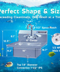 Stainless Steel Wall Mount Hand Sink for Commercial Kitchens and Laundries, 12 By 10 Inch Basin With 5.5 Inch Depth, diagram view.