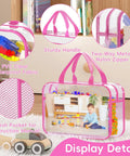 Six Pack Clear PVC Toy Storage Bags With Zipper Handles Large Capacity Waterproof Travel Organizer For Building Blocks