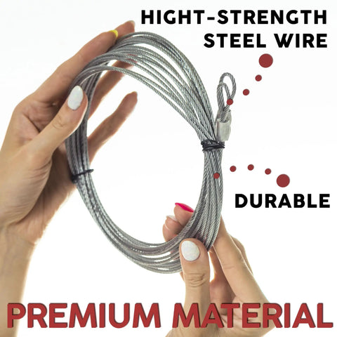 2 Pack 13.5 Ft Garage Door Cable Torsion Spring Wire Replacement Cables For Heavy Duty Garage Door Repair, Galvanized Steel Cable Wire