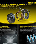 Heavy Duty Rear Parking Brake Hardware Kit For Toyota Tacoma 2005 To 2023 Fits All Engines With Rust Proof Steel Parts And 18k1776 Replacement Specs To Get Your Truck Back In Top Gun Shape. exploded drum brake hardware kit with rust-proof steel springs