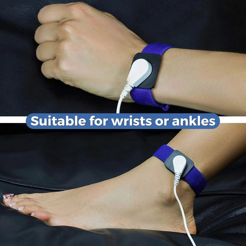 EMF Shield Grounding Kit With 2 Cords And 2 Wrist Straps For Home Or Office used on wrist and ankle