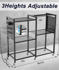Heavy Duty 6 Tier Power Tool Organizer Cart With Built In Charging Station, Rolling Garage Tool Cart with adjustable shelves