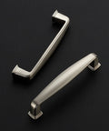 Two brushed nickel cabinet handles from 60 Pack Solid 3-3/4 Inch Cabinet Handles In Brushed Nickel Or Satin Nickel, 4-1/4 Inch Overall Length