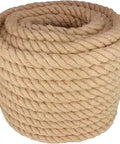 1.5 Inch By 100 Foot Treated Manila Rope Heavy Duty Natural Hemp Fiber coiled for boats, docks, and decks outdoor use