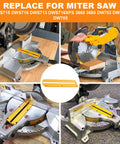Kerf Plate Replacement For 10 Inch And 12 Inch Non Sliding Miter Saws Fits DWS713 DWS715 DWS716 DW705 shown on various saws.
