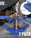 Heavy Duty 90 Degree Welding Angle Clamp 2 Pack Cast Iron Right Angle Jig For Woodworking And Metal 10lb weight and 0-2.4 in opening.