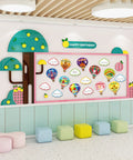 Hot Air Balloon Birthday Bulletin Board Decor Set Lets Celebrate Party Wall Signs And Calendar Cutouts for festive classrooms