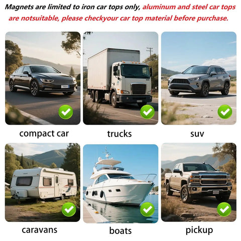 Out Of The Box Ready Magnetic Mount Kit for cars, trucks, SUVs, caravans, boats, and pickups