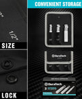 Internal Pipe And Nipple Extractor Set Three Piece Kit with Pro Grade Organizer Pouch, sizes shown on fabric and kit display.