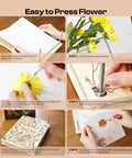 Six-step guide using Large 11.8x8.3 Inch Flower Press Kit With 10 Layers For DIY Pressed Flowers Bookmarks And Frames, Wooden Plant Press For Adults, Dope Gift For Craft Lovers And Botany Fans