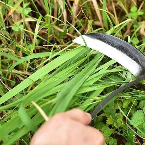 Kana Hoe 217 Japanese Garden Tool Hand Hoe Sickle For Easy Weeding And Cultivating cutting grass with solid wood handle