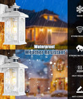 Motion Sensor Outdoor Wall Sconce With Dusk To Dawn Lighting, Waterproof Exterior Light Fixture in snow and rain demonstration