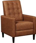 Cozy Faux Leather Recliner Sofa With Adjustable Back And Footrest Soft Plush Tufted Upholstery And Pocket Spring Support