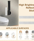 Rock Solid Flip Up Grab Bar For Seniors Eight Point Three Inch Wall Mount Safety Handle With Fold Away Design shown above toilet, black steel.