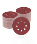 100 Pc 5 Inch Sanding Discs Hook And Loop Kit With 10 Grits From Rough To Fine For Orbital Sander displayed in a stack.