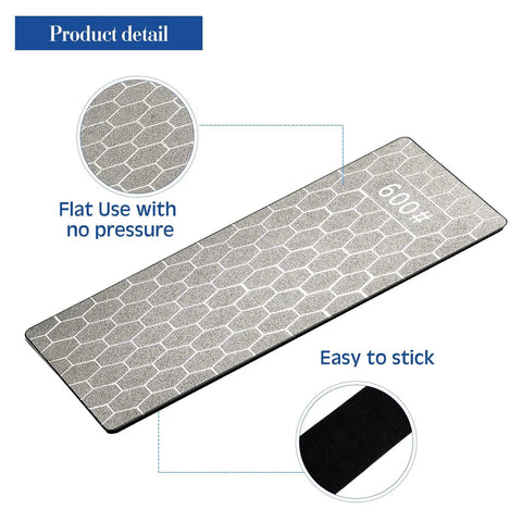 Four Pieces Diamond Sharpening Stone Grit Diamond Plate Honing Stone For Kitchen Sharpening Dull Edges Get Your Edge Back 5.9 By 2.48 Inches With 400 600 1000 And 1200 Grits, 600 grit detail, honeycomb surface