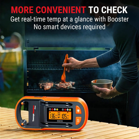 600Ft Wireless Meat Thermometer With Two Color Coded Probes Bluetooth Thermometer For Grilling And Smoking LCD Display