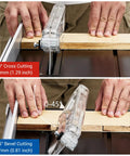 90° cross cutting and 45° bevel cutting using a Compact Jobsite Table Saw With An 8 Inch 24 Tooth Blade Driven By A 6.7 Amp Pure Copper Motor