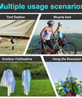 Two Pack Outdoor Travel Security Cable With Loops used for tent fixation, bicycle lock, clothesline, and flowerpot hanging