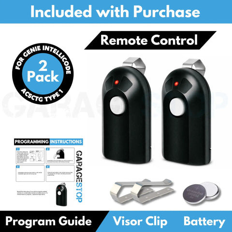 2X Pack Intellicode Type 1 Button Remote Replacement GIT1 390MHz For ACSCTG Compatible With Overhead Door Openers