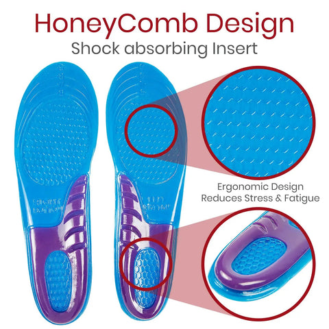 All Day Comfort Gel Insoles For Men And Women Shoe Inserts For Walking Running Hiking And Standing All Day Cushioned Gel Heel