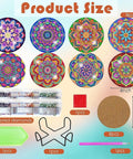 Mandala Diamond Painting Coaster Kit With Holder For Dope DIY Beginners and Adults Art Coasters Cork Wood Pad Board