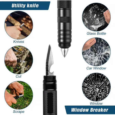 All In One Survival Pen Dope Eleven In One Multi Tool Pen with utility knife and window breaker features