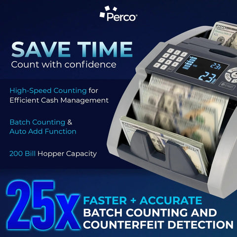 2 In 1 Money Counter And Counterfeit Bill Detector With Voice Alerts Numeric Keypad Add And Batch Counting Volume Control Digital Display Multi Currency Support USD EUR INR displayed with banknotes