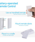 Wireless Remote Light Switch With Plug In Receiver, One Outlet, On Off Control For Lamps And Indoor Lighting, showing remote usage options