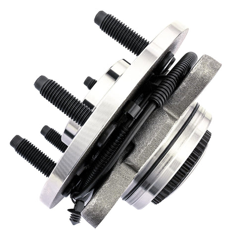 Side view of Drop In Front Wheel Bearing Hub Assembly For Ford F150 Lincoln Mark Lt Expedition Navigator 2003 To 2008 4WD Six Lug With ABS Direct Fit Replacement Easy Install Premium Grade Quality