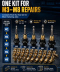 Heavy-Duty Auto Rivet Nut Tool Kit M3-M8 With Interchangeable Heads And Adapters In Carbon Steel For Quick Pro-Grade Fastening On Cars And DIY Projects, M3-M8 set