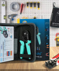Ferrule Crimping Tool Kit With 1200 Ferrules And Insulated Wire Terminals Self Adjusting Ratchet Wire Crimper For AWG 23 To 7 displayed in case with instruction card