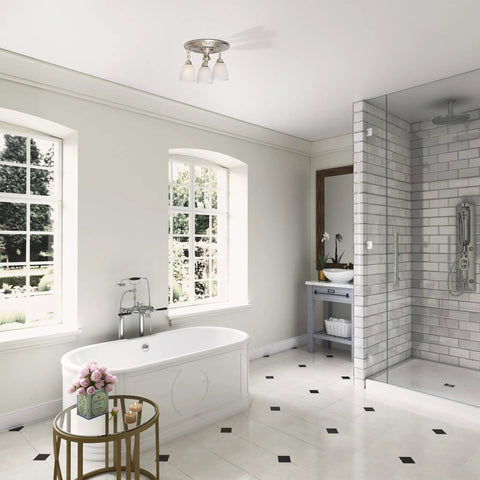Garden District Decorative Bathroom Ventilation Exhaust Fan With Light In Brushed Nickel, Ultra Quiet Operation, ceiling install