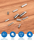 Roll Pin Set 220 Piece Slotted Spring Pins 304 Stainless Steel Rust Resistant Heavy Duty Includes Sizes From M1.5x6mm To M6x30mm