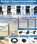 10 Pack Black Beveled Cable Railing Washers, 25, 30, and 35 Degree Angled, T316 Stainless Steel, Fits 1/8 Inch, 5/32 Inch, and 3/16 Inch Cable Railing Hardware Kit CR60, Durable Modern Deck Hardware shown in system recommendation diagram