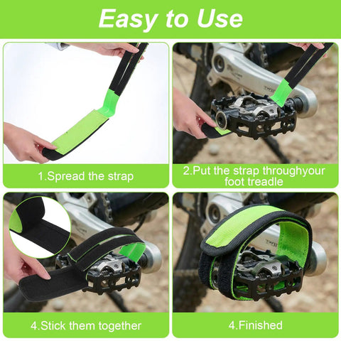 Step-by-step guide to install Two Pack Green Bike Pedal Straps For Stationary Bikes Anti Slip Foot Straps Toe Clips.