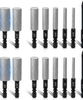 Konvixon 16-piece diamond drill bit set with cylindrical diamond grinding bits and 1/4 in hex shanks (front view)